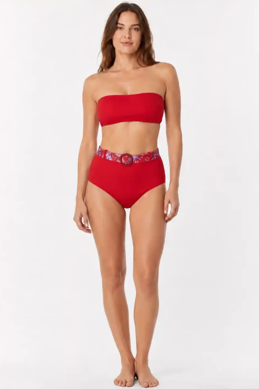 BIKINI BANDEAU CARMÍN ELENA MORALES HUAHINE SS26 1.1