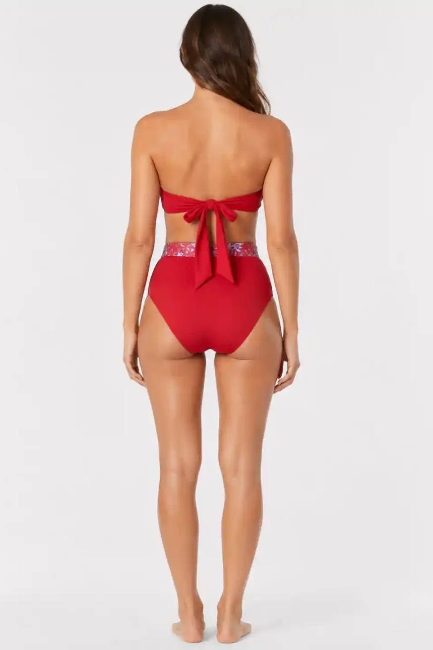 BIKINI BANDEAU CARMÍN ELENA MORALES HUAHINE SS26 2