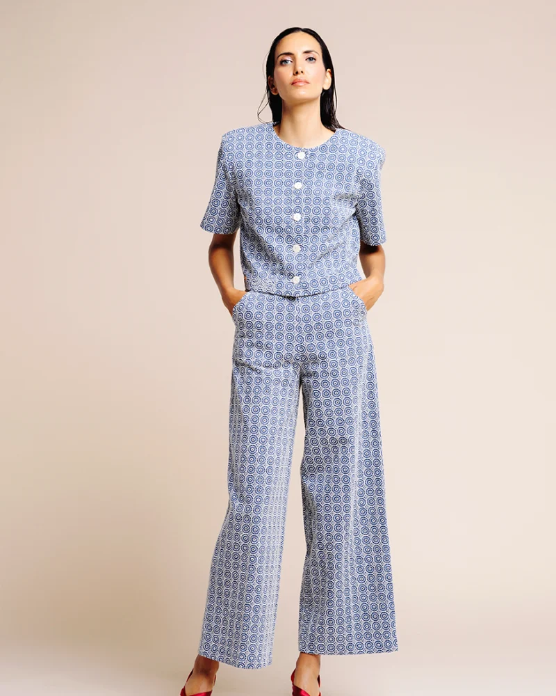 CONJUNTO LINO BORDADO AZUL LARGO 4