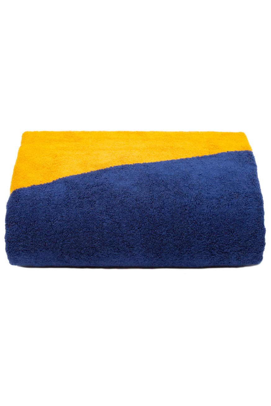 Toalla-Dune-Azul-y-Amarilla-doblada