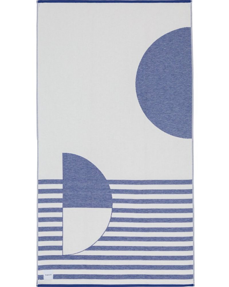 Toalla Tucca Florida azul mar estirada