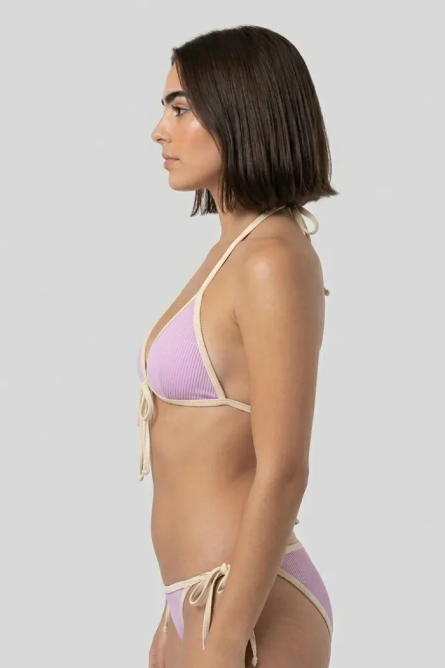 Bikini Huahine Rosê de Elena Morales, vista detalle.