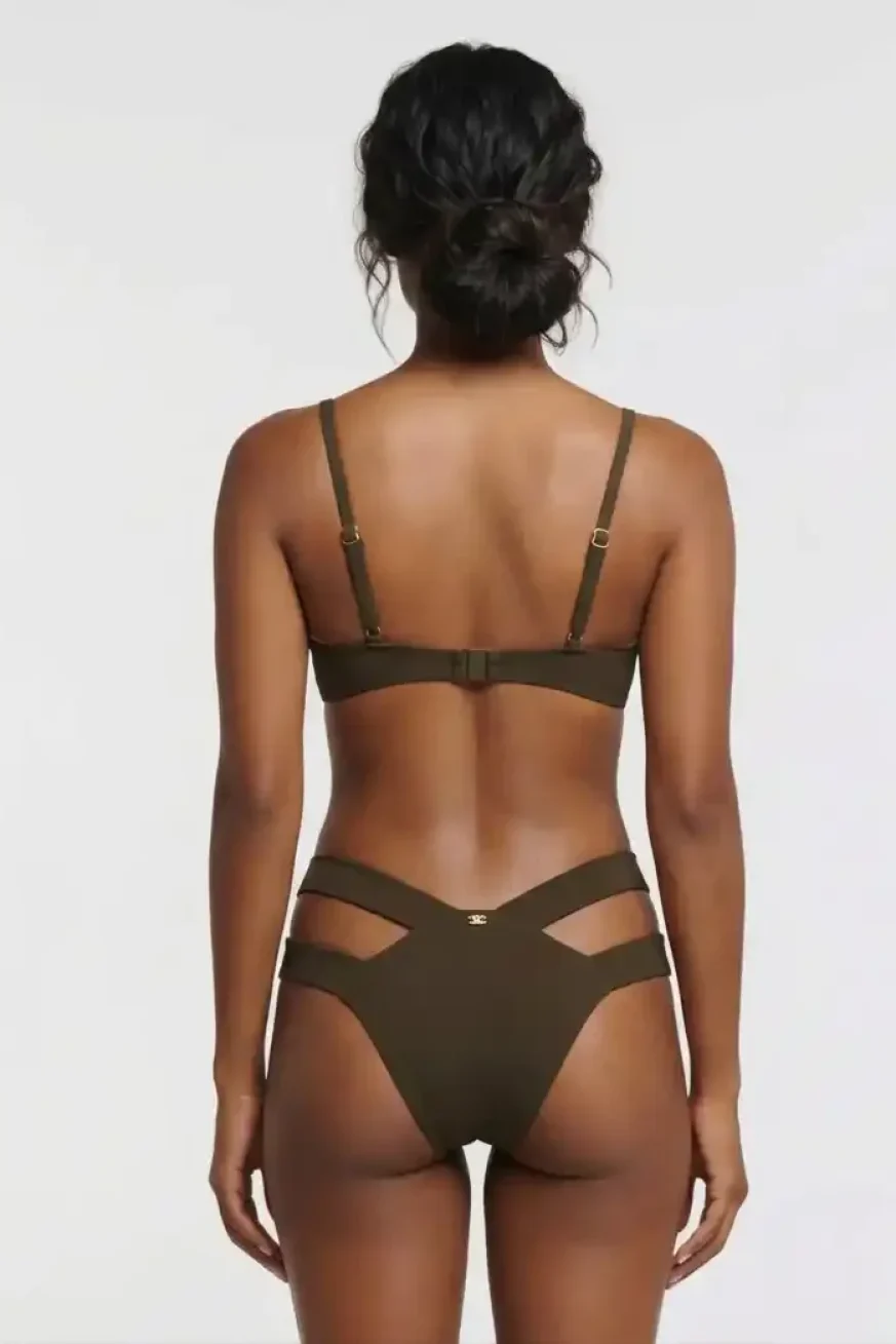 Bikini Sahara Chocolate - Colección permanente de Elena Morales, vista detalle.