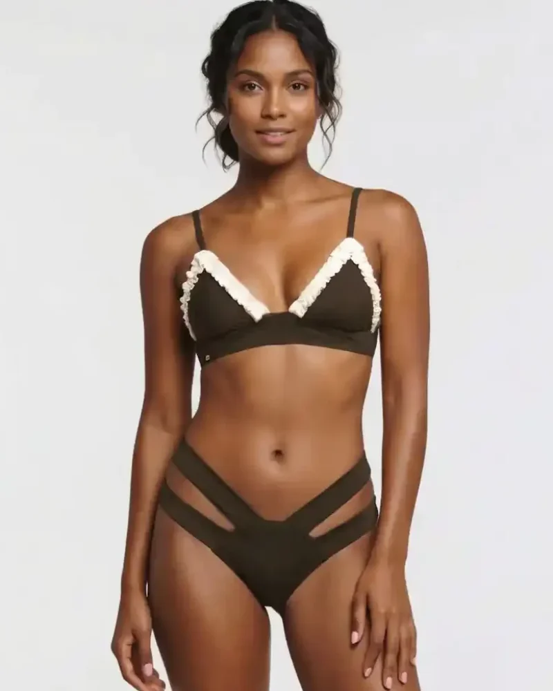 Bikini Sahara Chocolate - Colección permanente de Elena Morales, vista detalle.