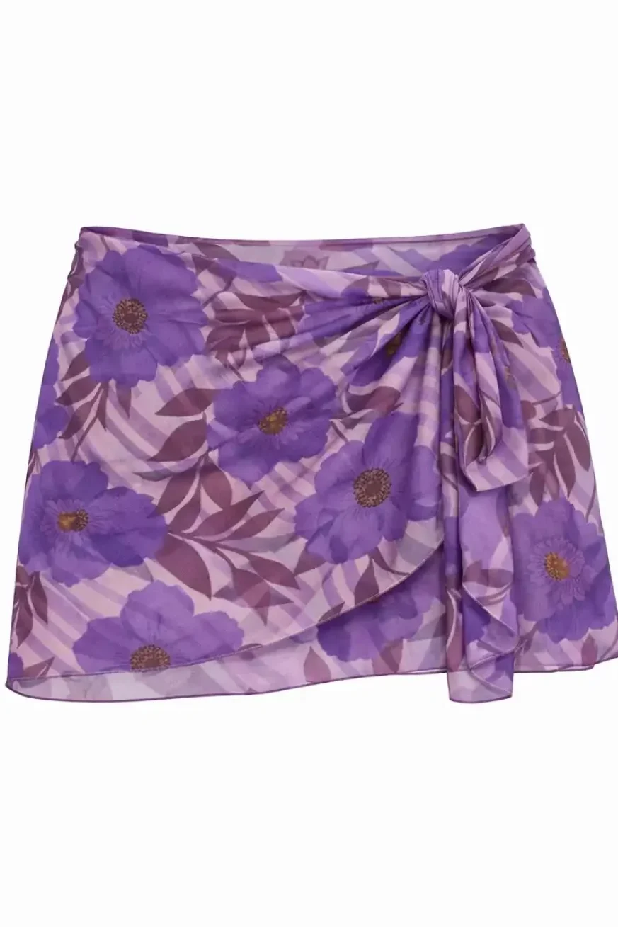 Pareo Amapola Violeta (Colección Lancôme) de Elena Morales, vista detalle.
